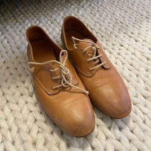 Nylon hand made Italian leather brown shoes size 39